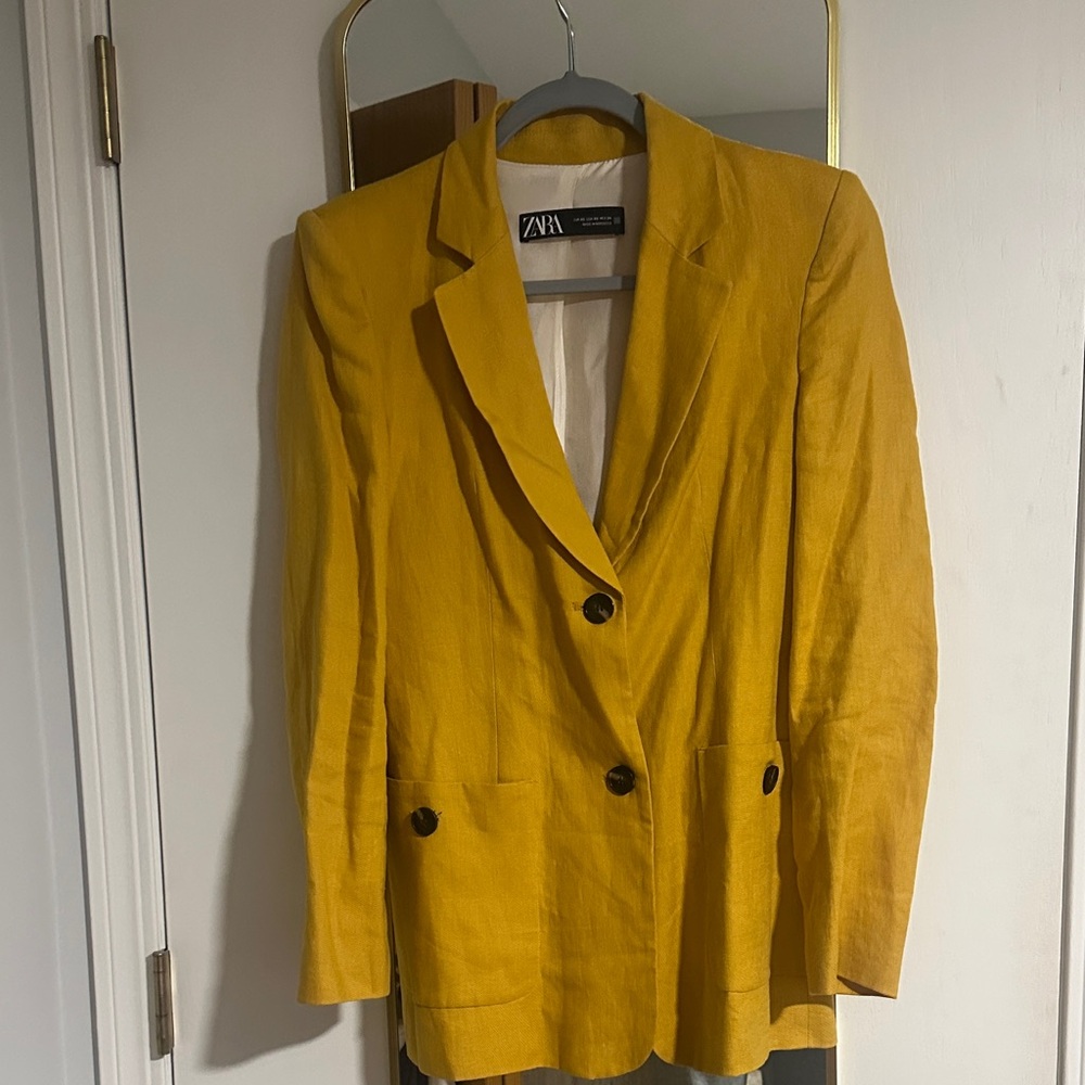 Zara Mustard Yellow Women's Blazer and Dress Pants